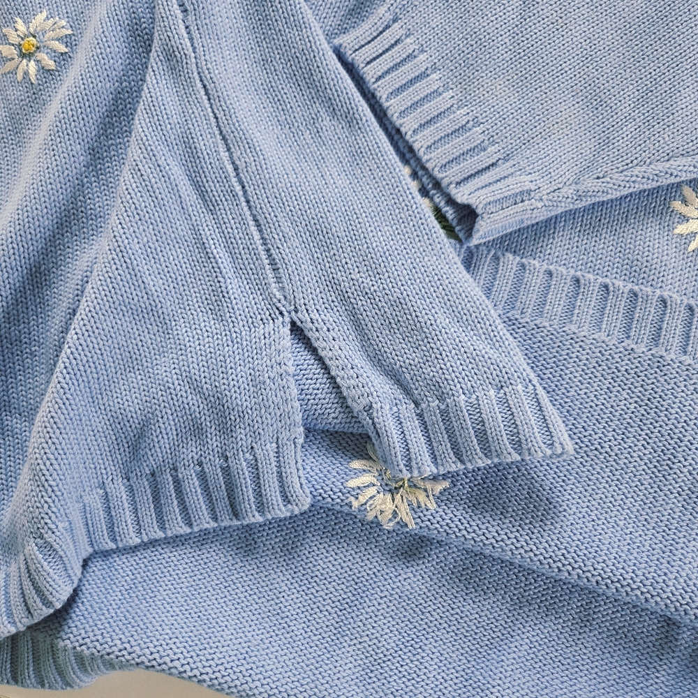 Vintage Quacker Factory Embroidered Daisy Pullover Sweater Size 2X Spring FLAW - Picture 13 of 16